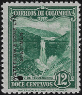 Colombie 1937 Y&T 300. Essai De Couleurs, Avec Perforation Et Waterlow And Sons Ltd Specimen. Cascade De Tequendama - Altri & Non Classificati