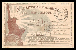 3909 Carte Postale Franchise Militaire Statue De La Liberté Liberty France Guerre War 1914/1918 Cannes 1918 - WW I