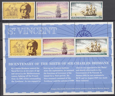 St. Vincent, Ships Boats 1972 Mi#320-322 And Block 2, Mint Never Hinged - Bateaux