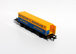 FLEISCHMANN HO N°8233 WAGON DANZAS GENTRANSCO - CONTAINER-PORTEUR + 2 CONTENEURS      (0507.22) - Goods Waggons (wagons)