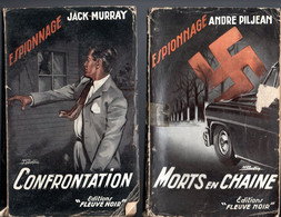 2 Livres Espionnage - Editions Fleuve Noir De1955/57 Morts En Chaine N : 73 & Confrontation N: 118 - Fleuve Noir