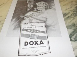 ANCIENNE PUBLICITE COURONNE ET CONSACRE ELEGANCE MONTRE DOXA 1950 - Autres & Non Classés