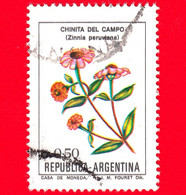 ARGENTINA - Usato -  1985 - Fiori - Flowers - Fleurs - Zinnia Peruviana - 0.50 - Usados