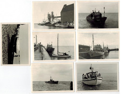 7x Orig. Foto Anfang 60er Jahre, Schiff, Boot, Kutter, Boot Auf Rügen, Ortspartie - Barcos