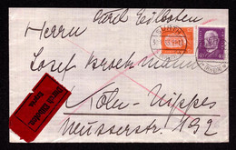 DR Eil-Brief SÜRTH (RHEIN) - Köln-Nippes - 30.1.33 - Mi.418,466 - Lettres & Documents