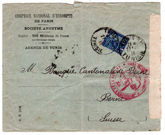 Tunesi , 1916, , Lettre 25 C. Perforee " C.M. "  ( Comptoir Nationale Paris )-Rare   - Perfin   #1483 - Brieven En Documenten