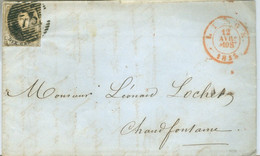 6 Sur Pli Liège - Chaufontaine 12-04-1853 - 1851-1857 Medaglioni (6/8)
