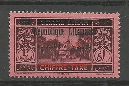 GRAND LIBAN TAXE N° 22 Variétée  Surcharge Rouge Et Noir NEUF** LUXE SANS CHARNIERE / MNH /Signé CALVES - Portomarken