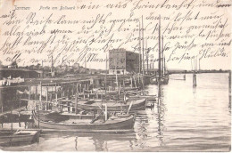 JARMEN Landkreis Greifswald Peene Hafen Partie Am Bollwerk Speichersilo Schiffe 2.9.1908 Gelaufen VOELSCHOW - Greifswald