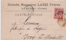 Carte Postale Sans Illustration/Ajaccio-Corse/LANZI/Commande/LECOEUR/Fabricant De Peignes/Ivry La Bataille/1903  TIMB139 - Ajaccio