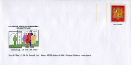 PAP D'ANDORRE Avec  Timbre "ARMOIRIES - Philal@poste - Lettre Prioritaire" Et Illust. "COLLEGE" - Postwaardestukken & Prêts-à-poster