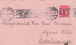 Sweden 1912 Cover: Olympic Games Stockholm; Roller Cancellation 28.06.12; Outdoor Tennis - Clay; Vignette On Back - Verano 1912: Estocolmo