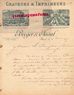 75- PARIS- RARE LETTRE MANUSCRITE BREGER & JAVAL-GRAVEUR IMPRIMERIE LITHOGRAPHIQUE-17 RUE MONSIGNY- RUE 4 SEPTEMBRE-1887 - Druck & Papierwaren