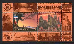 YUGOSLAVIA 1996 Olympic Games, Atlanta Block MNH / **.  Michel Block 44 - Ungebraucht