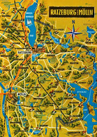 1 Map Of Germany * 1 Ansichtskarte Mit Der Landkarte - Ratzeburg Und Mölln Und Ihre Umgebung * - Carte Geografiche