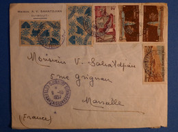 M20 COTE DES SOMALIS BELLE LETTRE 1957 DJIBOUTI POUR MARSEILLE FRANCE+ AFFRANCHISSEMENT PLAISANT - Lettres & Documents