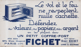 Buvard Coffre Fort Fichet Henry Dochet 8 Quai Thurel Lons Le Saunier Jura Le Vol Et Le Feu Ne Respectent Nulle Cachette - C