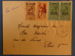 F2 AEF GABON BELLE LETTRE1937 PAR AVION  DOLISIE POUR PARIS FRANCE + PAIRE DE N°24  +N°26+ AFFRANCH PLAISANT - Covers & Documents