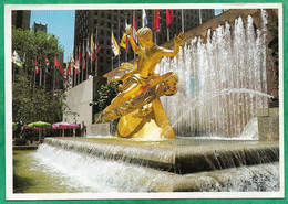 New York City Rockefeller Plaza Promotheus Statue 2scans Stamp "Alfred V. Verville Aviation Pioneer - Plaatsen & Squares