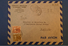 F2 AOF COTE D IVOIRE LETTRE 1951 ABIDJAN POUR MACON FRANCE +TAXES ARRIVEE+ AFFRANCHISSEMENT PLAISANT - Cartas & Documentos