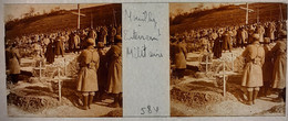 Vue Stéréo Stéréoscopique Verre Guerre 1914 1918 Mouilly  55 Enterrement Militaire - 1914-18