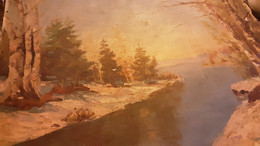 Old Painting The End Winter - Huiles