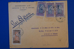 J10 AOF DAHOMEY BELLE LETTRE RARE 1937 PAR AVION CONSTRUCTION DU PONT PORTO NOVO POUR PARIS FRANCE + AFRANCH INTERESSANT - Covers & Documents