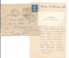 Lettre De CAPITAINE De MARINE MARCHANDE -Cie PAQUET Pour Embarquement RADIO TELEGRAPHISTE Sur Vapeur Paul BAR 1923 + CV - Altri & Non Classificati