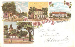 DANNENWALDE Fischerwall Gransee Color Litho Bahnhof Schloß Gasthof 3.1.1902 Gelaufen - Gransee