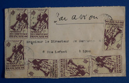 K17 AOF DAHOMEY BELLE LETTRE ASSEZ RARE 1947 PAR AVION PORTO NOVO POUR LYON + PAIRE T.P ET TAXES + AFFRANCH INTERESSANT - Cartas & Documentos