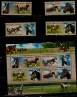 RUSSIA 2007 HORSES MI No 1441-4+BLOCK 107 MNH VF !! - Ungebraucht