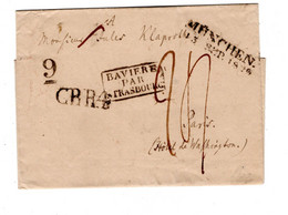 1829 , " BAVIERE PAR STRASBOURGBOURG " Lettre Complet   , Claire Obliteree ,   #1472 - Marques D'entrées