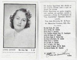 Brazil 1930s Cigarette Castellões Card No. 90 Actress Lynne Carver Size 4,2x6,8 Cm Cinema Movie Art - Autres Marques