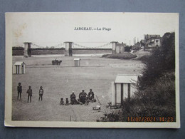 CPA 45 Loiret JARGEAU  - La Plage Saint Denis De L'Hôtel  - Attelage Tombereau Avec Cheval  Près Du Pont - Timbrée 1930 - Jargeau