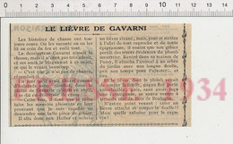 Presse 1934 Dessinateur Gavarni Plaine De Grenelle Chasse Lièvre Vivant Halle De Paris Passy 231ZW - Ohne Zuordnung