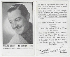 Brazil 1930s Cigarette Castellões Card No. 97 Actor Fernand Gravet Size 4,2x6,8 Cm Cinema Movie Art - Autres Marques