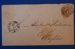 I 23 THURN TAXI BELLE LETTRE RARE 1878 FRANKFURT MAIN POUR TREFELD + AFFRANCHISSEMENT INTERESSANT - Briefe U. Dokumente