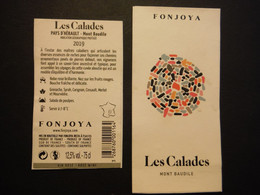 Etiquette Vin De Pays De L'Hérault 2019 - Mont Baudile - Fonjoya - Les Calades - Pink Wines