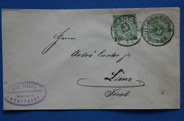 U19 WUTTENBERG BELLE LETTRE RARE 1892 STUTTGART POUR LIENZ+ AFFRANCHISSEMENT INTERESSANT - Entiers Postaux