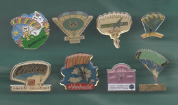 PINS PIN'S 339 PARACHUTISME MILITAIRE SORETI BDR SEYNE LES APLPES VERKADE DISNEY AVINES LE LAC CI  LOT 8 PINS - Montgolfières