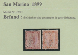 San Marino-Briefmarken- Gestempelt 1899 - Gebruikt