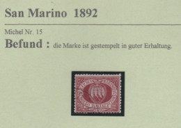 San Marino-Briefmarken- Gestempelt 1892 - Usati