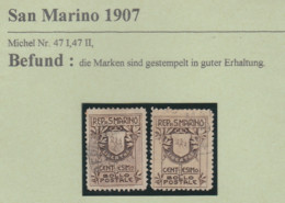 San Marino-Briefmarken- Gestempelt  1907 - Gebruikt