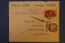 F3 MAROC BELLE LETTRE 1942 CASABLANCA POUR AVIGNON FRANCE + ACHEMINEMENT IMPOSSIBLE +CACHETS - Cartas & Documentos