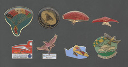 PINS PIN'S 341 PARACHUTISME PARAPENTE AILE VOLANTE USA MIEUSSY CI BDR EPERVIERS D'IREUZE MILITAIRE  GAUOISES LOT 8 PINS - Montgolfier