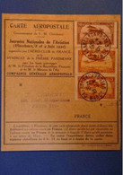 488 MAROC RARE CARTE AEROPOSTALE 1930 CASABLANCA POUR PARIS BI-NATIONAL TIMBRES - Posta Aerea