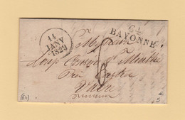 Bayonne - 64 - Basses Pyrenees - 14 Janv 1829 - 1801-1848: Précurseurs XIX