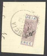St. Lucia Sc# 41 Used 1882 1/2p On Half Of 6p Lilac & Blue Queen Victoria - St.Lucia (...-1978)