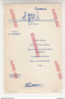 Au Plus Rapide Rare Menu Avion Aviation UAT Escale Le Bourget Paris Juin 1964 - Menu Cards