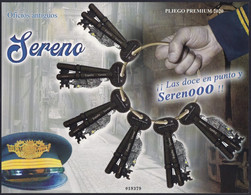 F-EX26230 ESPAÑA SPAIN MNH 2020 OLD KEY OFICIOS SERENOS SECURITY GARD PREMIUM SPECIAL MINI-SHEET. - Hojas Conmemorativas